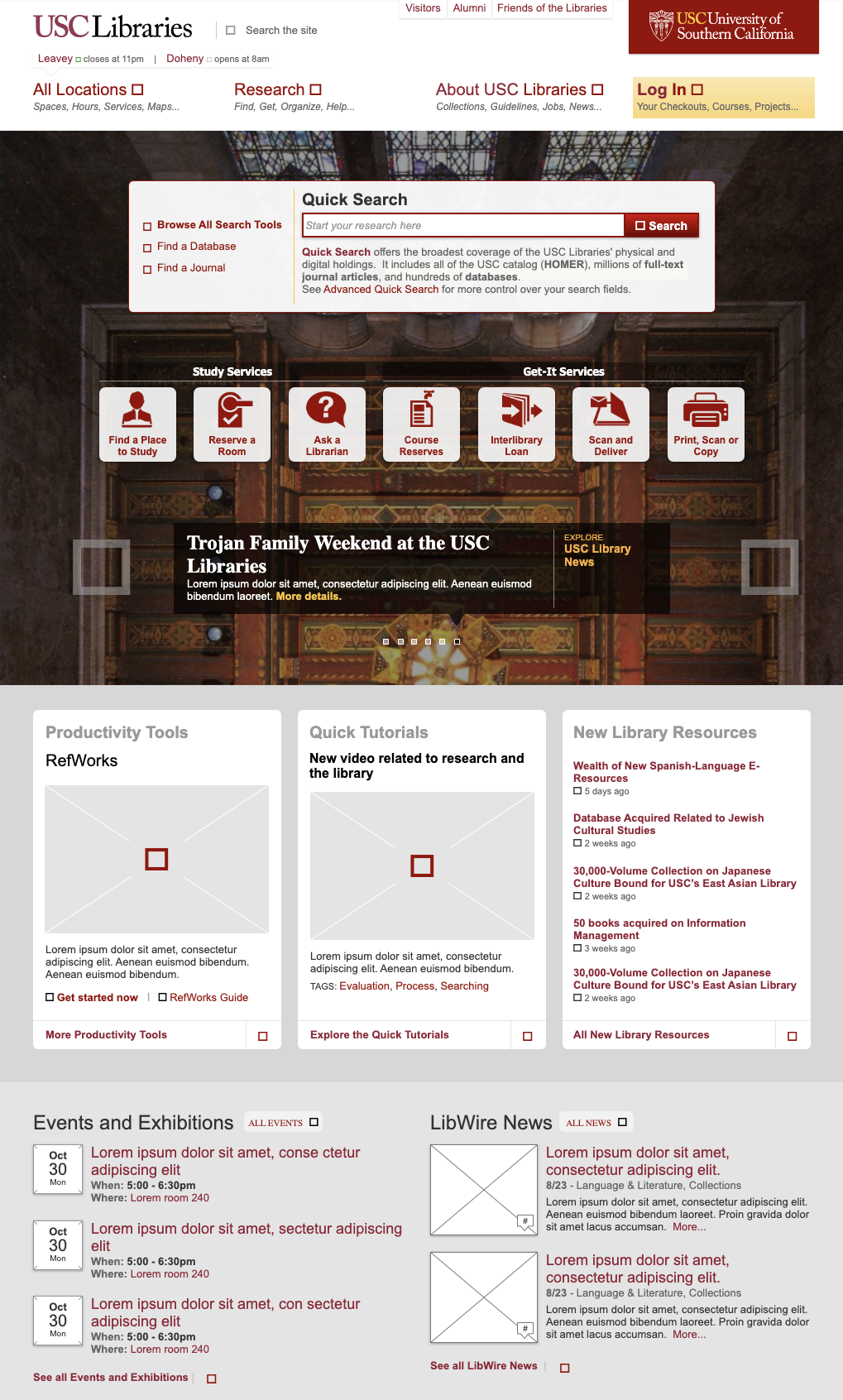 usc libraries redesign project